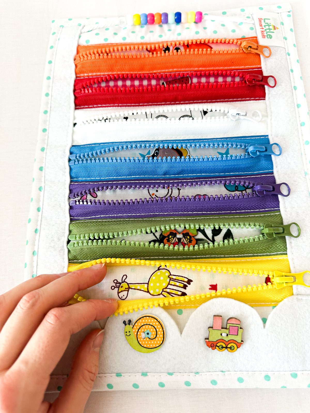 Busy Board with Zippers