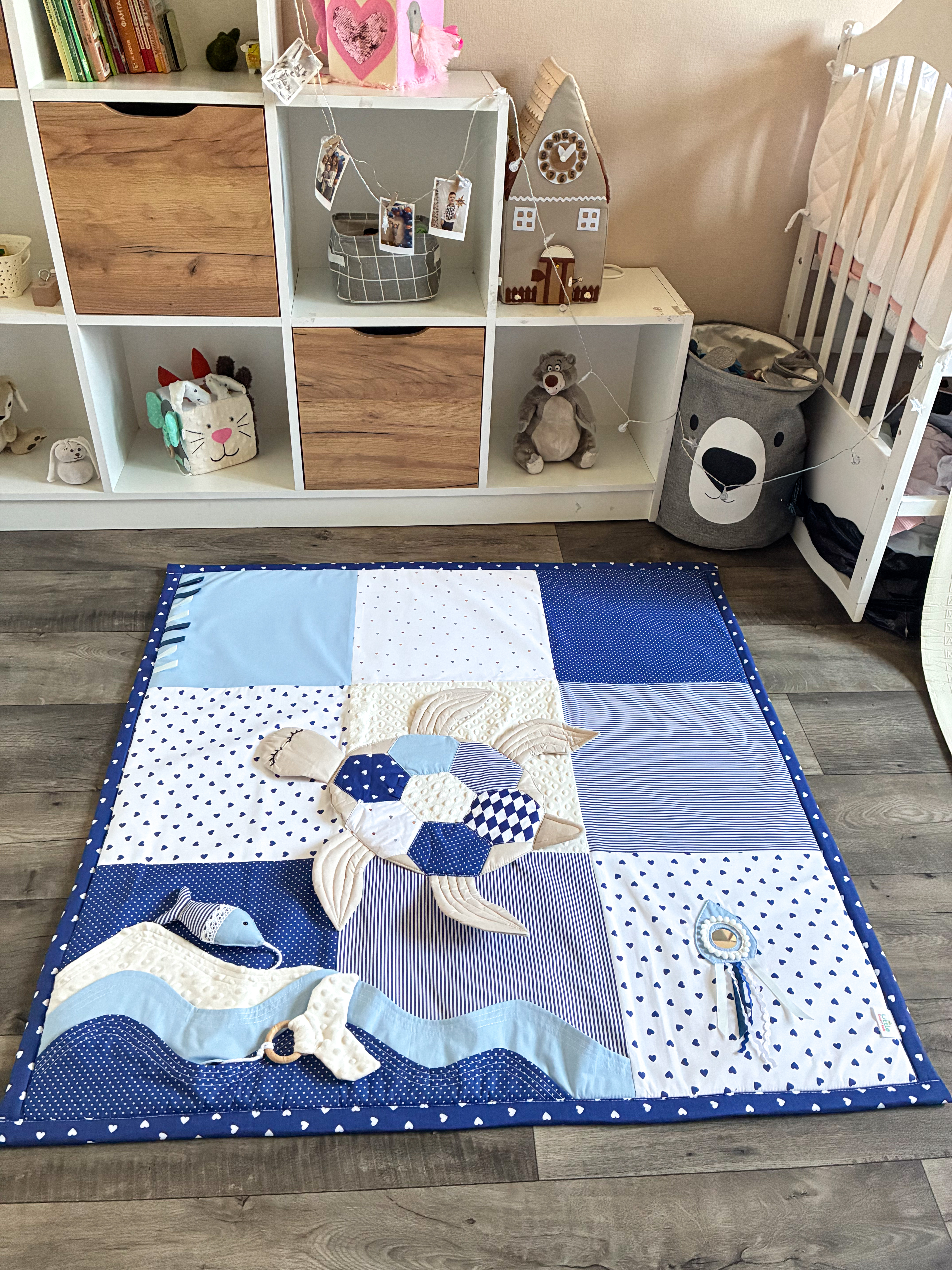 Turtle Ocean Baby Play Mat — handmade by Karyna and her mom at Little Smart Kids